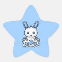Conejito del azul de Kawaii Pegatinas