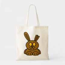 Conejito del chocolate de Brown Bolsas Lienzo