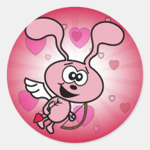 Conejito del Cupid Pegatinas
