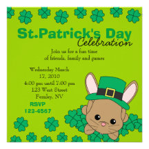 Conejito del día de St Patrick Invitación