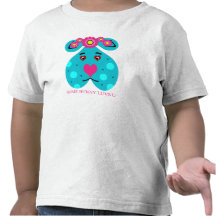 Conejito del el día de San Valentín o del azul de  Camiseta