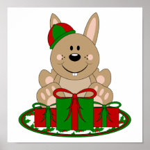 Conejito del regalo de Navidad de Cutelyn Brown Poster
