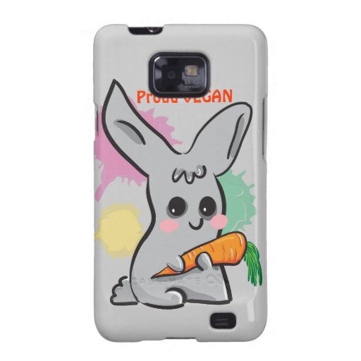 Conejito del vegano con la caja de la galaxia de S Galaxy SII Fundas