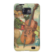 Conejito del vintage que hace música samsung galaxy SII carcasas