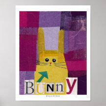 Conejito en púrpura posters