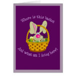 Conejito en una tarjeta de felicitación de Pascua 
