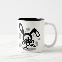 Conejito feliz (negro) taza