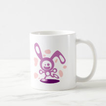 Conejito feliz (púrpura) tazas