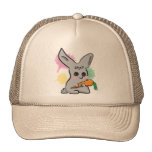 Conejito lindo gris del vegano con el gorra de la  gorras