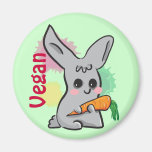 Conejito lindo gris del vegano con el imán de la z