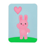 Conejito rosado lindo imanes rectangulares