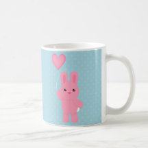 Conejito rosado lindo taza
