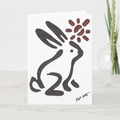 Plantilla o ilustraciones tribales del estilo de un conejito en la tinta de 