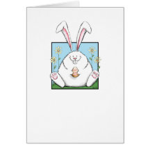 Conejito y huevo blancos felices - tarjetas de Pas