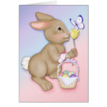 Conejito y mariposa de pascua felicitacion 