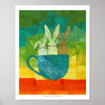 Conejitos de la taza de té poster