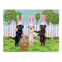 ¡Conejitos de Labrador pascua!! Tarjetas Postales