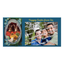 Conejitos de pascua y tarjeta de la foto del vinta tarjeta fotografica  