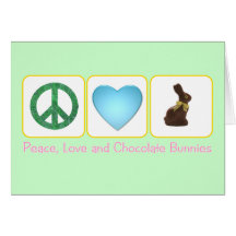 Conejitos del chocolate del amor de la paz tarjeton