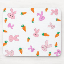 Conejitos y zanahorias Mousepad de Handrawn