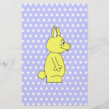 Conejo amarillo en modelo de punto púrpura tarjetas informativas
