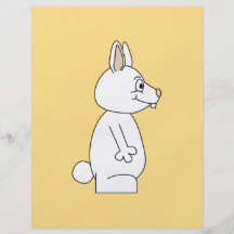 Conejo blanco en fondo amarillo tarjeta publicitaria