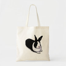 Conejo blanco y negro bolsa