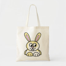Conejo de conejito amarillo y blanco lindo bolsa lienzo