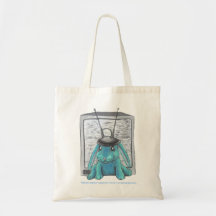 Conejo de conejito azul con la bolsa de asas del a