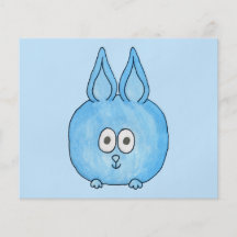 Conejo de conejito azul lindo tarjetón