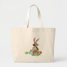 Conejo de conejito de pascua con la cesta de los h bolsas