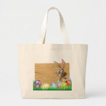 Conejo de conejito de pascua con la cesta de los h bolsas