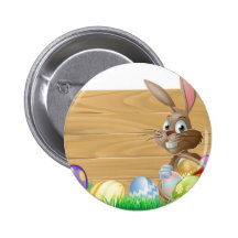 Conejo de conejito de pascua con la cesta de los h pin