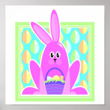 Conejo de conejito rosado lindo de pascua impresiones