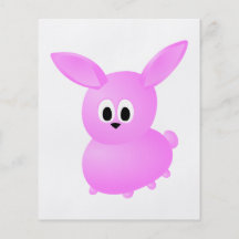 Conejo de conejito rosado lindo tarjetas informativas