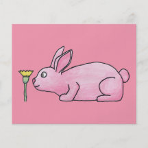 Conejo de conejito rosado tarjetones