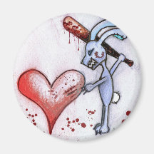 Conejo de la tarjeta del día de San Valentín Imán De Frigorifico