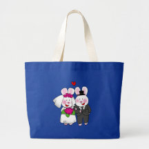 Conejo de novia y del novio bolsa