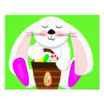 Conejo de Pascua y una cesta de huevos Impresion Fotografica
