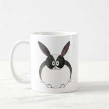 Conejo holandés blanco y negro tazas