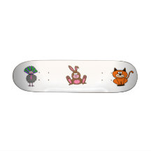 conejo, pavo real, gatito patines 