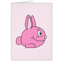 Conejo rosado con el fondo rosa claro de la raya tarjetón
