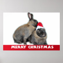 Conejos de conejito del navidad con Año Nuevo del  Posters