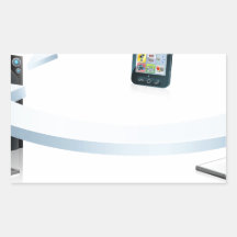 Conexión del teléfono celular del ordenador portát rectangular altavoces