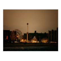 Coney Island en la noche Tarjetas Postales