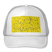 Confeti colorido en amarillo gorro de camionero