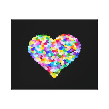 Confeti de los corazones del arco iris lienzo envuelto para galerías