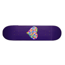 Confeti de los corazones del arco iris patines 