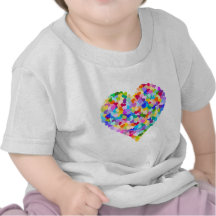 Confeti del corazón del arco iris camisetas