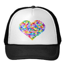 Confeti del corazón del arco iris gorro de camionero